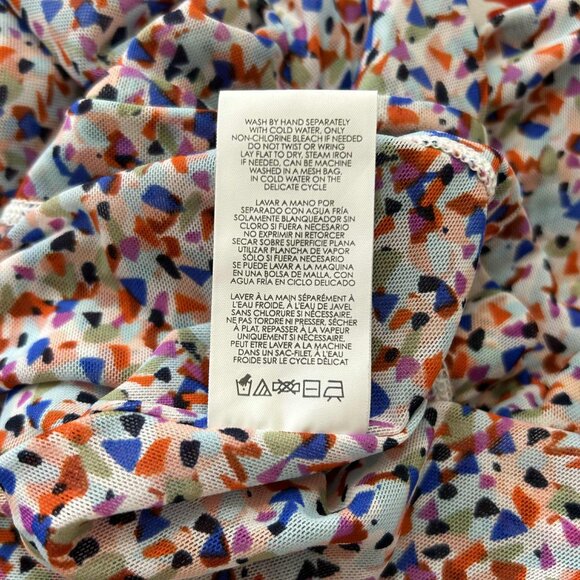 CAbi 6314 Bustier Tank Blouse, Multi-Color Confetti Pattern, Mesh Material, Med - Picture 4 of 6